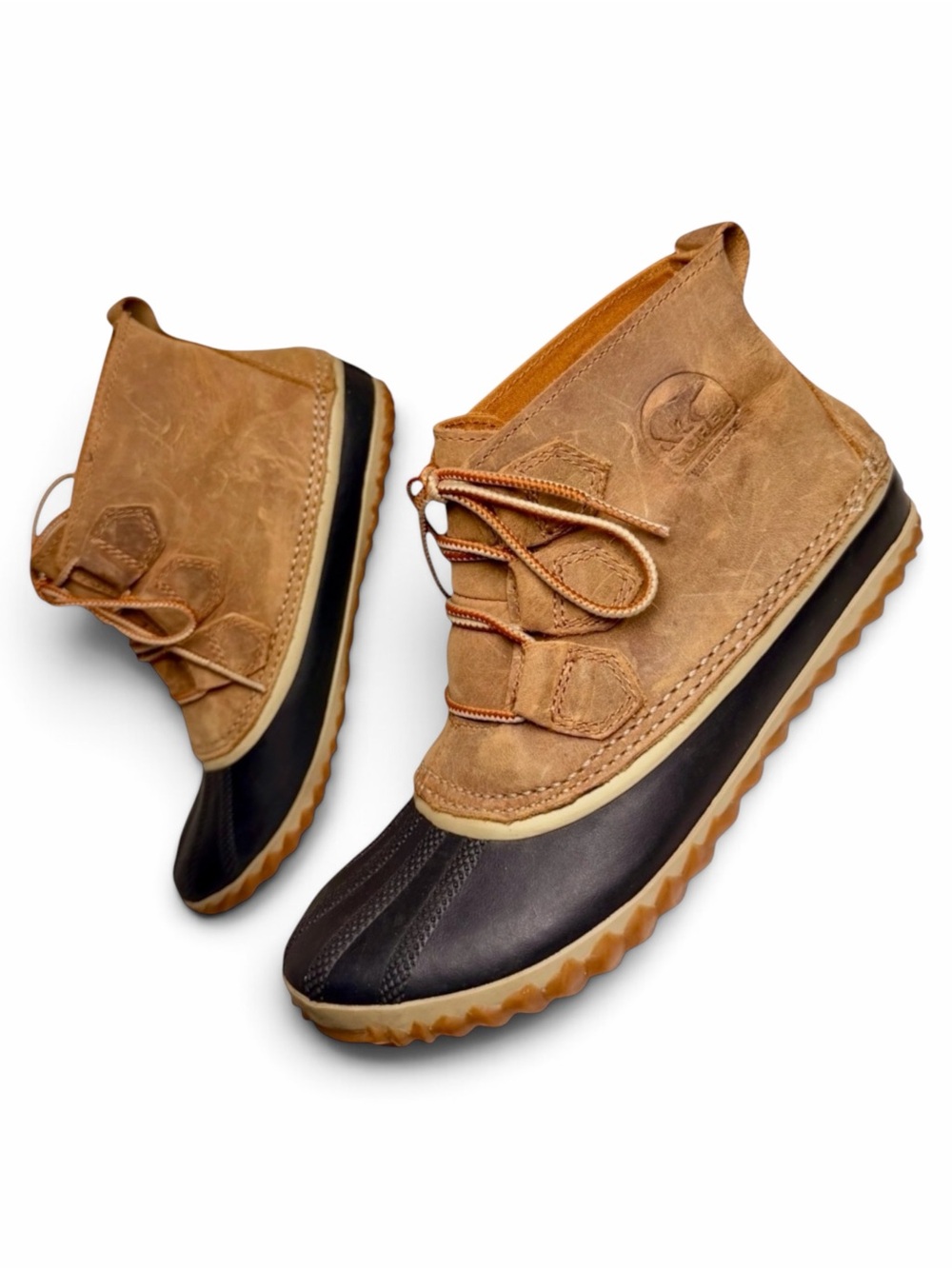 Sorel Out N About Waterproof Leather Duck Boots Brown Womens 7